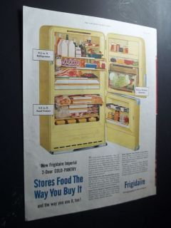 Frigidaire Imperial Refrigerator Original Vintage 1955 Print Ad