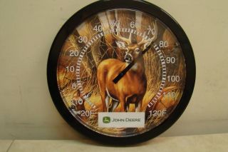 John Deere Outdoor Deer Scene Thermometer
