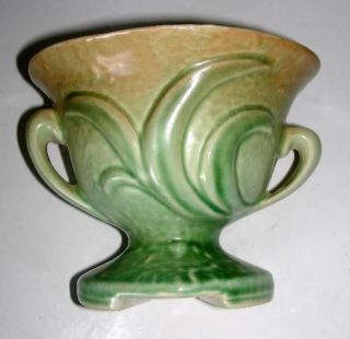 Beautiful Art Deco Brush McCoy Urn Floral Leaf Vase