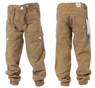 NEW BOYS AND BABIES ENZO EZBB85 DESIGNER CUFFED BEIGE JEANS. *ABSOLUTE 
