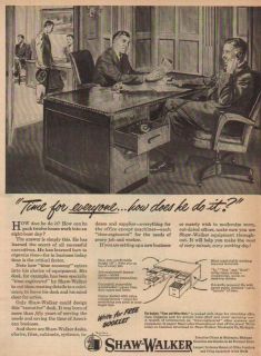 1951 Shaw Walker Office Desk~Furniture Muskegon MI Ad