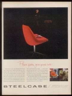 1966 Steelcase 450 red chair photo print ad