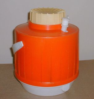 Vintage Retro Colors 1 Gallon Round Water Jug Cooler Plastic with 