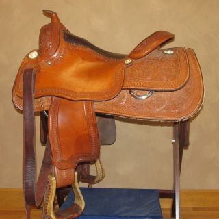 Used Cactus Western Reiner Saddle   Brown   Full QH Bars   Size 16 