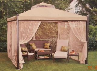   Patio Replacement Mosquito Netting For Gazebo Fits 10 Ft X 10Ft New