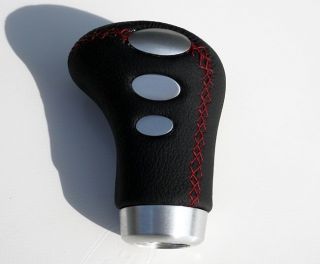 Universal Car Gear Shift Knob Leather Alloy Red Shifter Lever Stick 