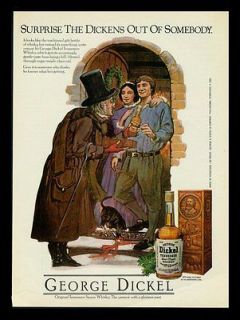 GEORGE DICKEL SOUR MASH WHISKEY SURPRISE THE DICKENS 1981 PRINT AD