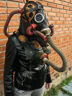 goggles leather GAS MASK hood Halloween Steampunk Goth