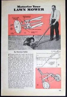 Vintage Reel Mower 1946 How To Motorize PLANS Gas engine