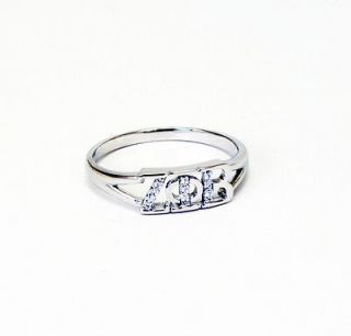 Zeta Phi Beta Sterling Silver ring set with Lab Created Diamonds