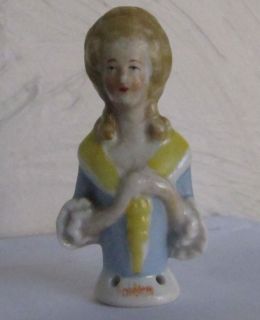 Vintage German Porcelain Half Doll and pincushion   Art Deco, Georgian 