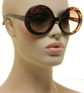   Round Oversized Brown Tortoise Frame Vintage Style Jackie O Sunglasses