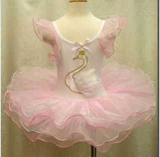 Girls Leotard Party Ballet Tutu White Swan Dance Skirt Dress 2 7Y 