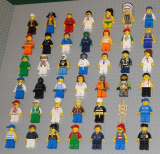   Lot 42 People Police Girls Pirate Space City Toys Guys Minifigs