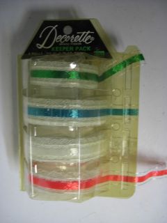 Old 1960s Christmas Gift Wrapping Ribbon DECORETTE Dispenser