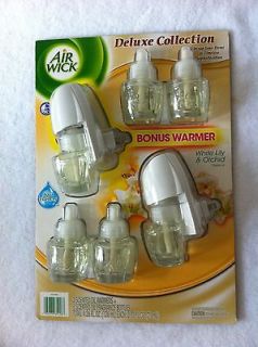 Air Wick Deluxe Collection White Lily & Orchid 2 Warmers & 6 Fragrance 