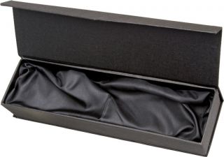 Large Gift Box 9 3/4 x 2 1/2 x 1 1/2 Black Cardboard Foam Inserts 