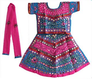 Indian Kids Lehanga Choli Dupatta Girls Traditional Indian Dress 