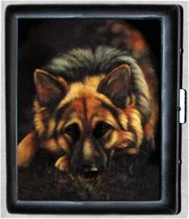 German Shepherd Dog Metal Wallet ID Business Card Cigarette Case 