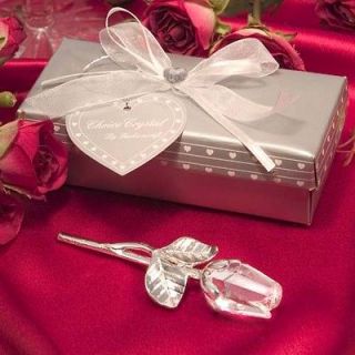 76 Crystal and Glass Long Stem Rose Wedding Favors ~ 