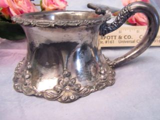  Victorian 1880 SILVER PLATE metal SHAVING cup MUG ornate FLUTED vanity