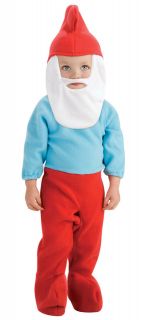 Papa Smurf Blue Gnome Dress Up Halloween Cute Kid Infant Toddler Child 