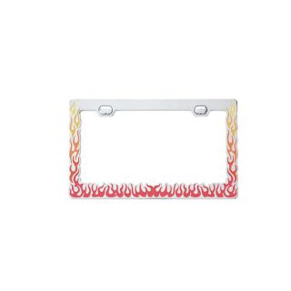   Painted Flames License Plate Frame   Truck Car Hot Rod Trailer
