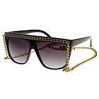   Fab Chained Designer Inspired Fashion Glasses 12 Inch Chain Sunglasses