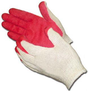   RED LATEX RUBBER COATED FINGERS & PALM WORK GLOVES MENS SIZE MED+