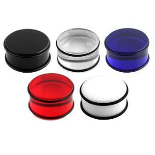 Super Acrylic No Flared Plain Plugs Grooves With Black O Ring Variety 