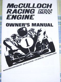   Racing Engine Manual * Vintage Kart Go Kart * Mini Bike * Chain Saw