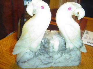 VINTAGE MARBLE BIRD BOOKENDS FROM ITALY
