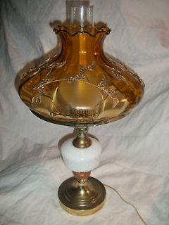 Newly listed Antique Amber Glass Shade Hurricane GWTW Gone With The 