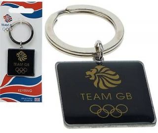   Gold Lion and Olympic Ring Symbol London 2012 Olympic Key Ring Chain