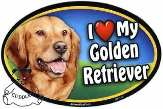 Love My Golden Retriever Dog Car Magnet Heart Puppy Labrador Pet 