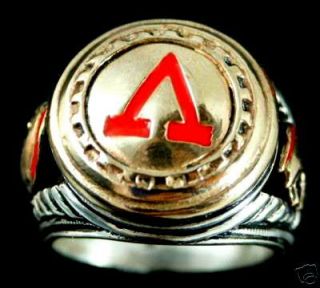 300 Spartan Mens Signet Shield ring Sterling Silver
