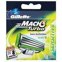 Gillette Mach3 Turbo Sensitive Blades (8 Pack)   Made in Germany