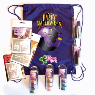 Large Witches Glitter Tattoo Kit for Halloween Inc.Glue, Stencils 
