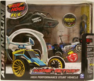 Air Hogs R/C Hyper Actives Stunt Race Car Blue/Silver   Damaged Box