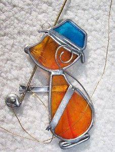 Stained Glass Window Sun Catcher FLY FISHING MOUSE
