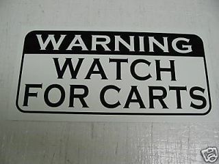 WARNING WATCH FOR CARTS TIN Metal Sign Golf Course NEW
