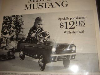 1964 FORD DEALER MIDGET MUSTANG PEDAL CAR Print Ad  10 1/4 x 13 3/4 