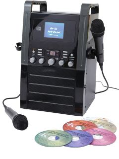 Easy Karaoke Black Karaoke Machine & CD Player Speaker Colour Screen 