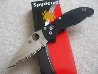 Spyderco Manix 2 G 10 Knife Serrated Edge C101GS2 New