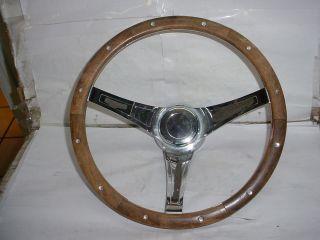 VINTAGE SUPERIOR THE 500 WOOD STEERING WHEEL AND ADAPTER GM CAMARO 