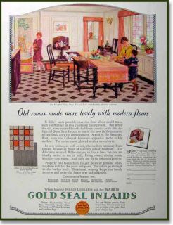 1927 Gold Seal floor Inlaids linoleum print AD