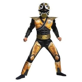 Power Rangers Samurai MEGA Gold Ranger Costume S 4 6 Boys Child Kids 
