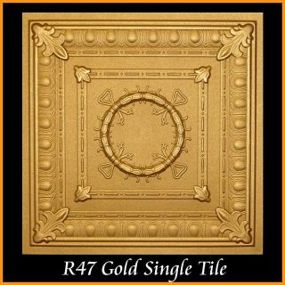 40pcs lot of R47 Gold Decorative Styrofoam Glue Up Ceiling Tiles 