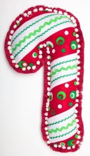   Coultas Christmas Candy Cane Shaped Throw Pillow Red Green Holiday New