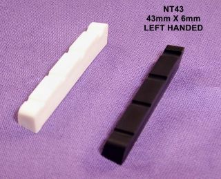 LEFT HANDED 43mm GRAPHITE BASS GUITAR NUT/ BLACK OR WHITE / NT43